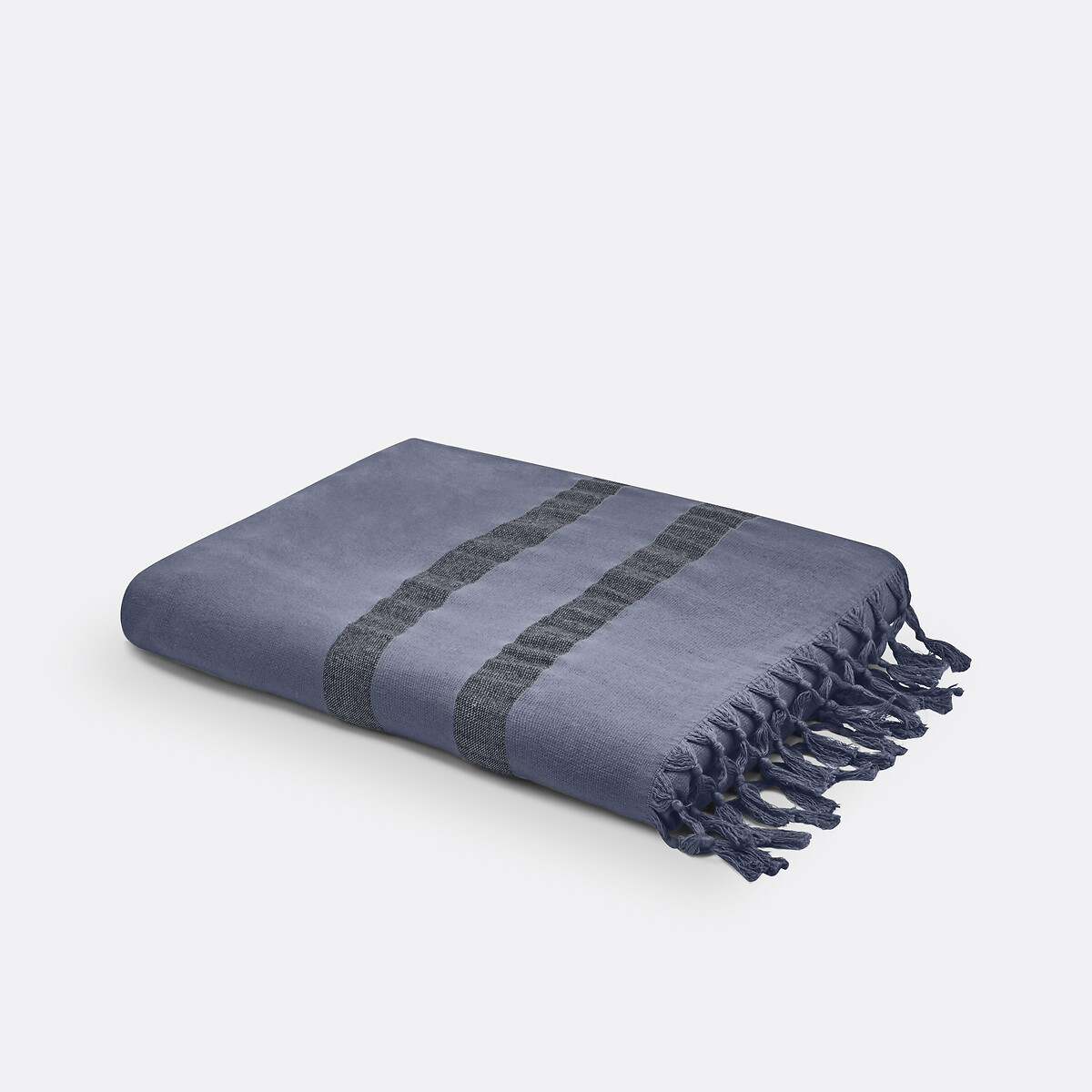 La Redoute Interieurs Antalya Organic Cotton Towelling Lined Towel Unisex Indigo Medium