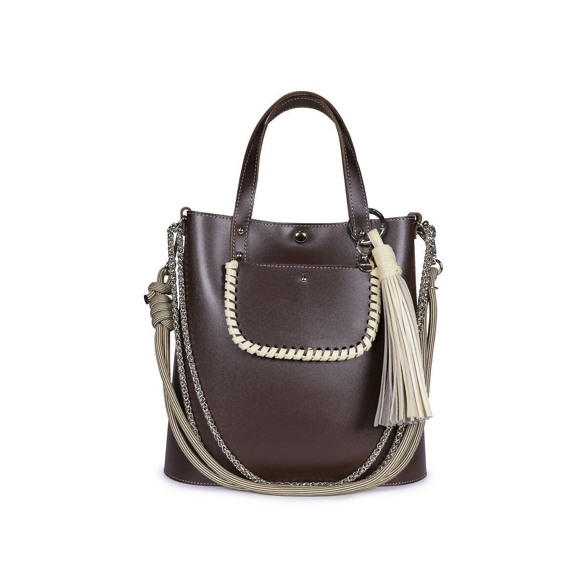 Craie Studio Bolso cabas de cuero, GRAND AME. Talla talla única. Color Marron