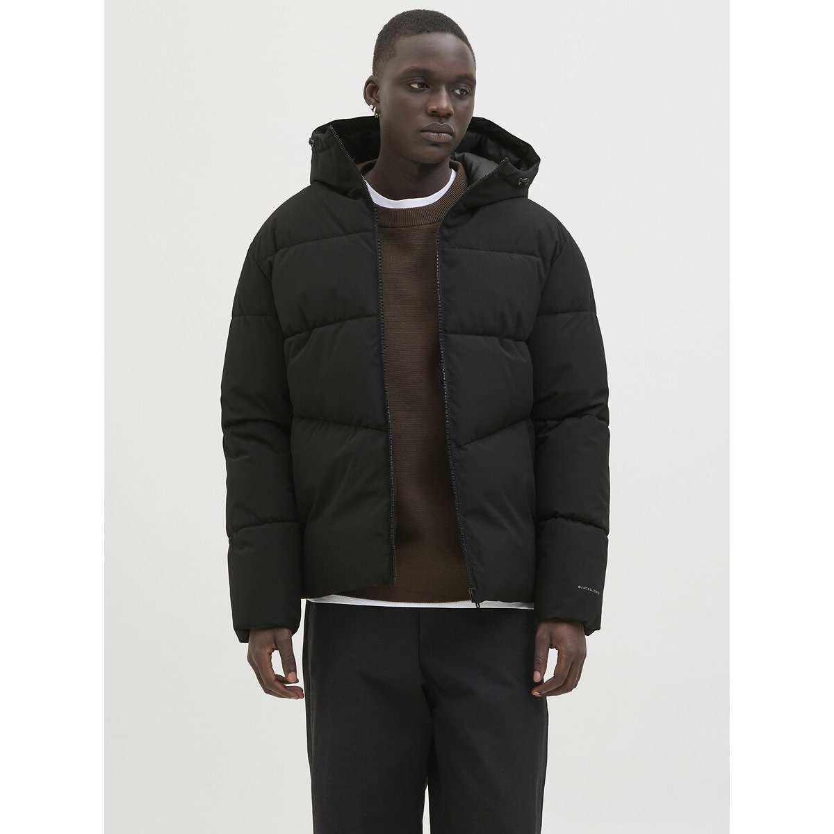 Jack & Jones Hooded Padded Jacket Men's Black Extra Large