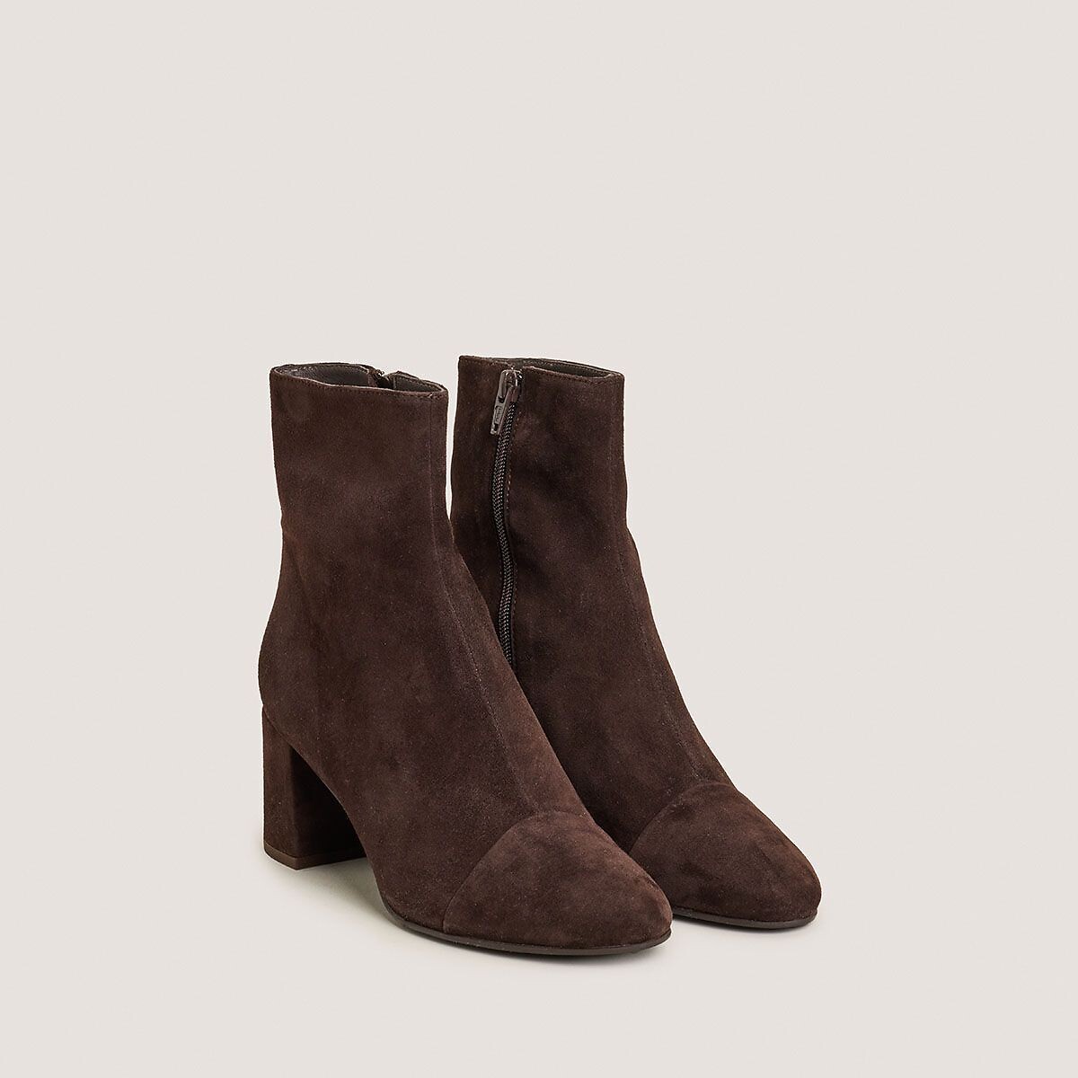 Jonak Doniama Heeled Suede Ankle Boots Women's Dark Brown Size 40 (6.5)