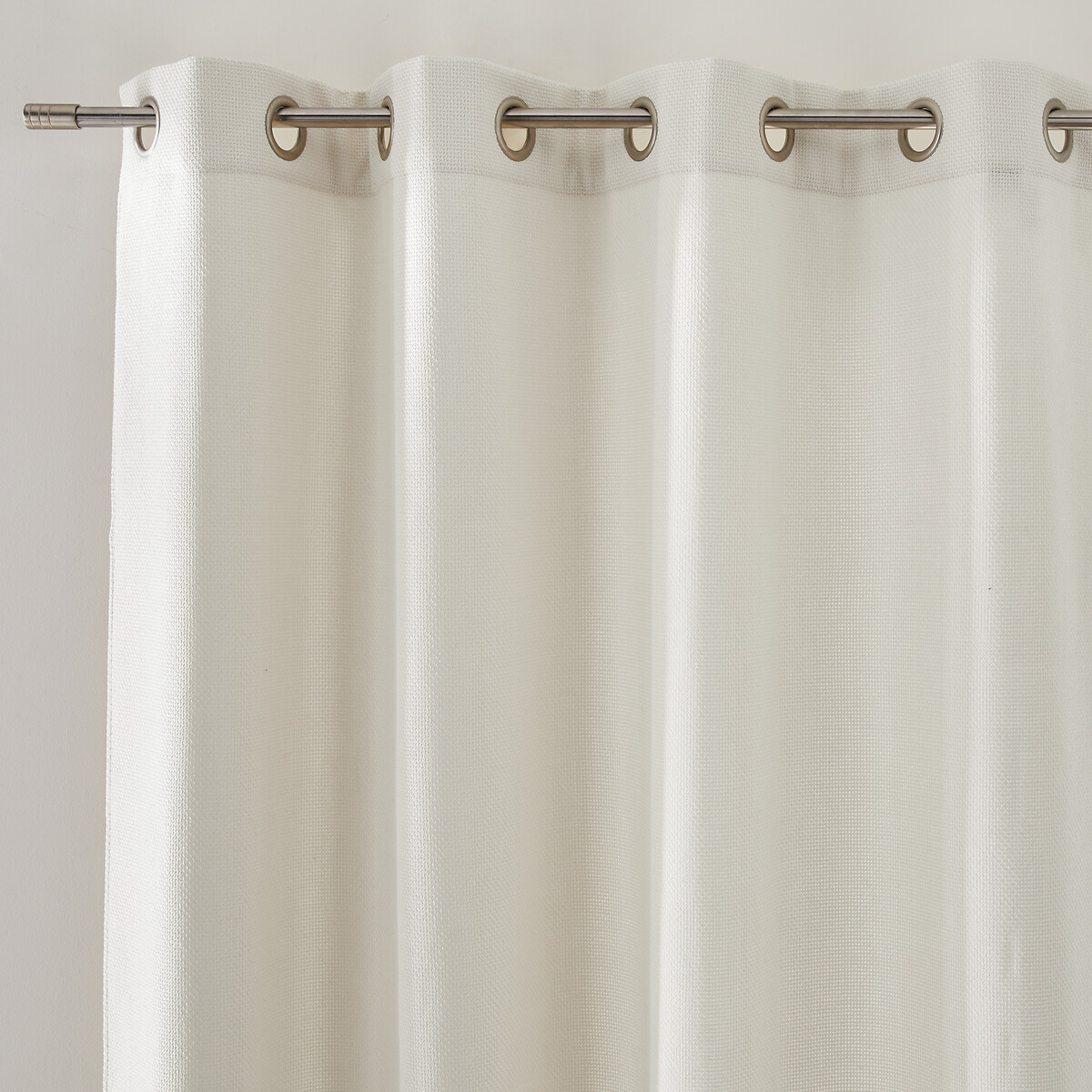 La Redoute Interieurs Montego Thermal Fleece Curtain With Woven Effect Unisex Ecru Size D300 X W140cm
