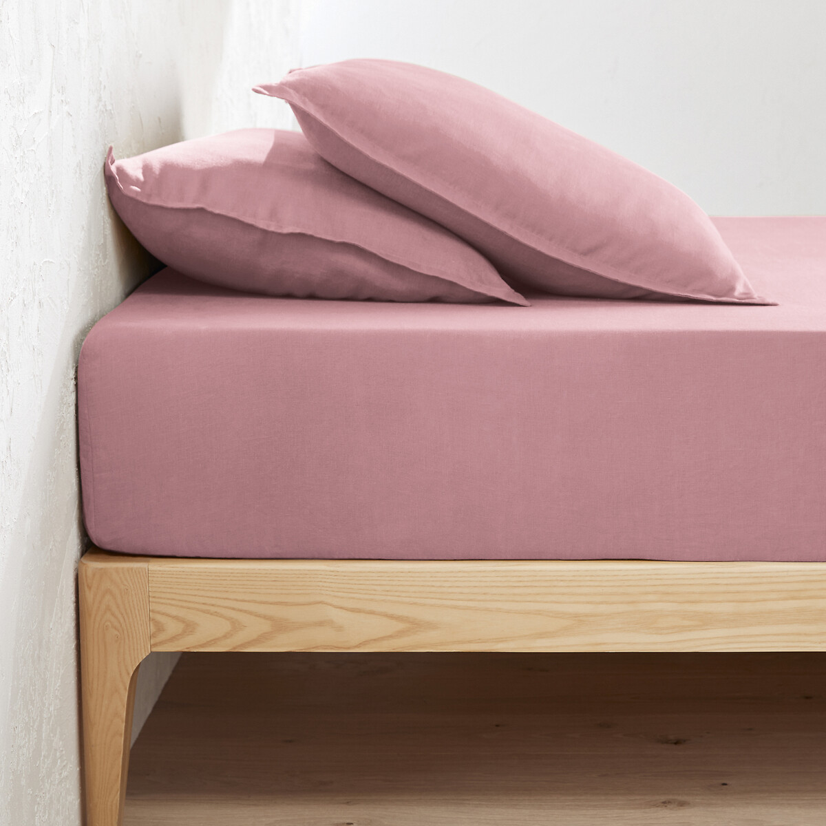 LA REDOUTE INTERIEURS Hoeslaken in gewassen linnen, omslag 30 cm, Linot