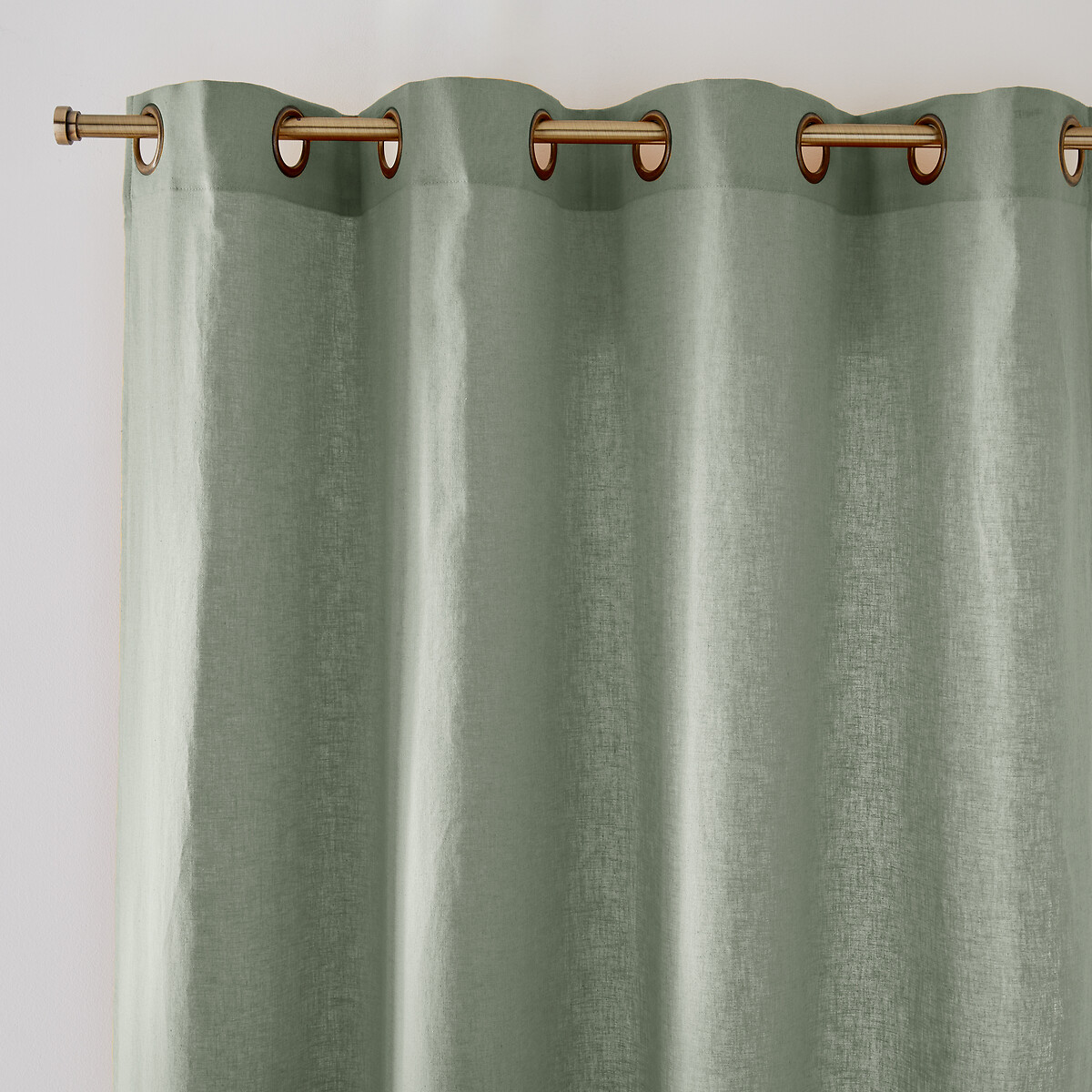 La Redoute Interieurs Lincot Metal Eyelet Curtain Unisex Laurel Size D300 X W135cm