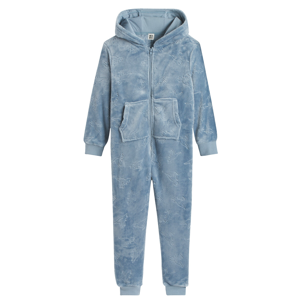 LA REDOUTE COLLECTIONS Onesie met kap in fleece, dinosaurus motief