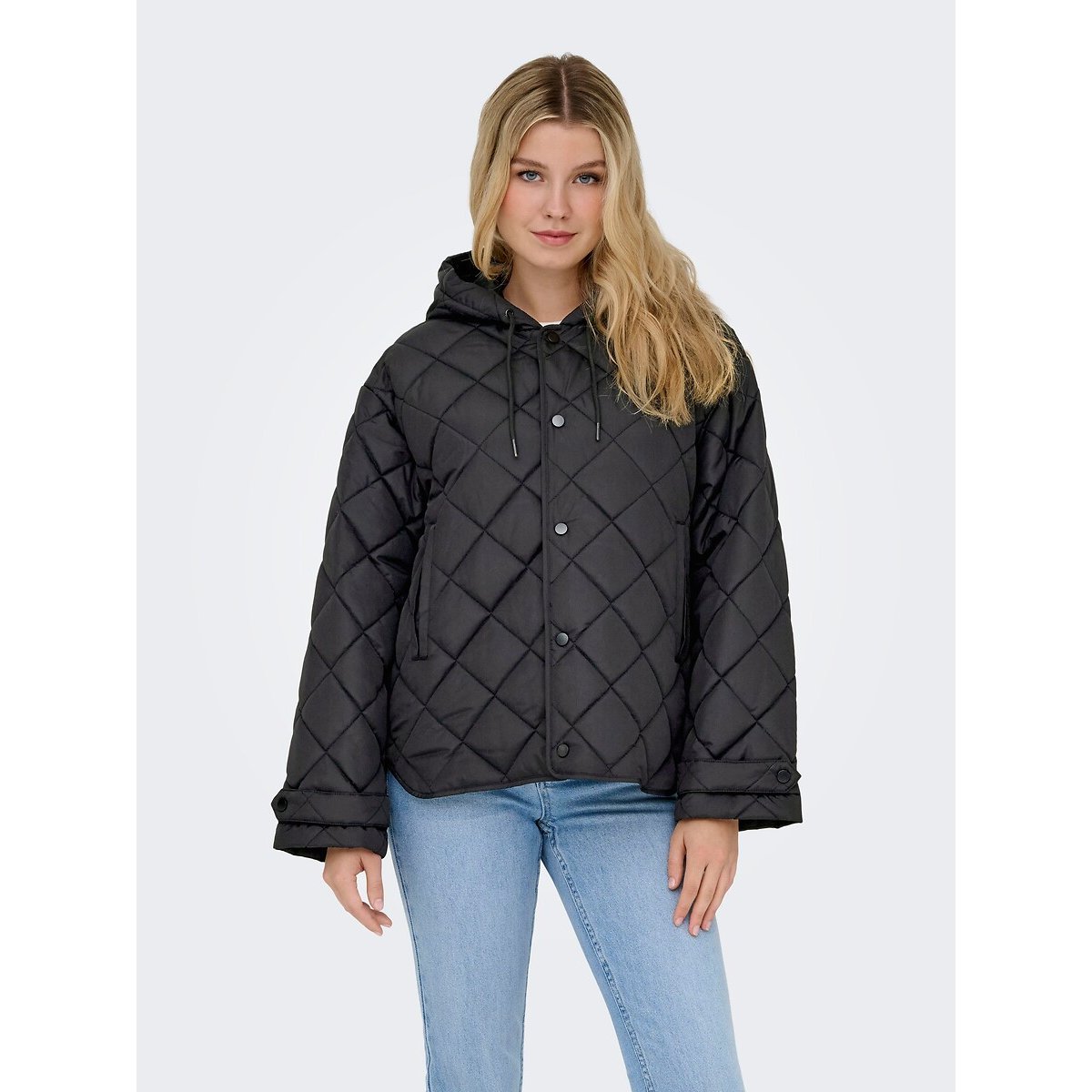 Only Quilted Hooded Padded Jacket Women's Black Small