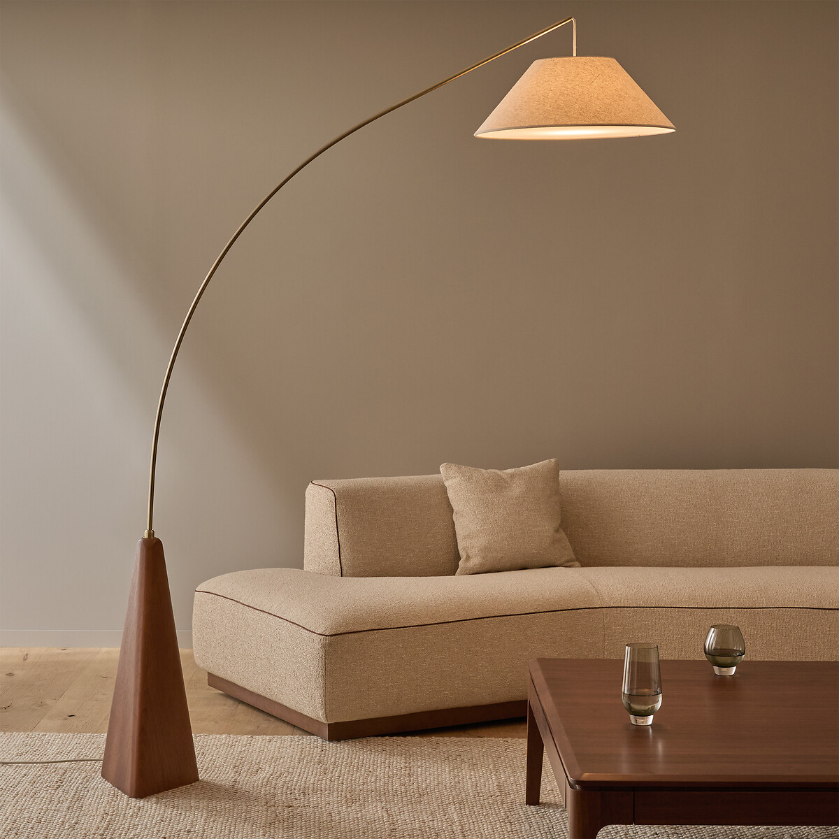Am.pm Nestwood -Stained Solid Oak Floor Lamp Unisex Walnut