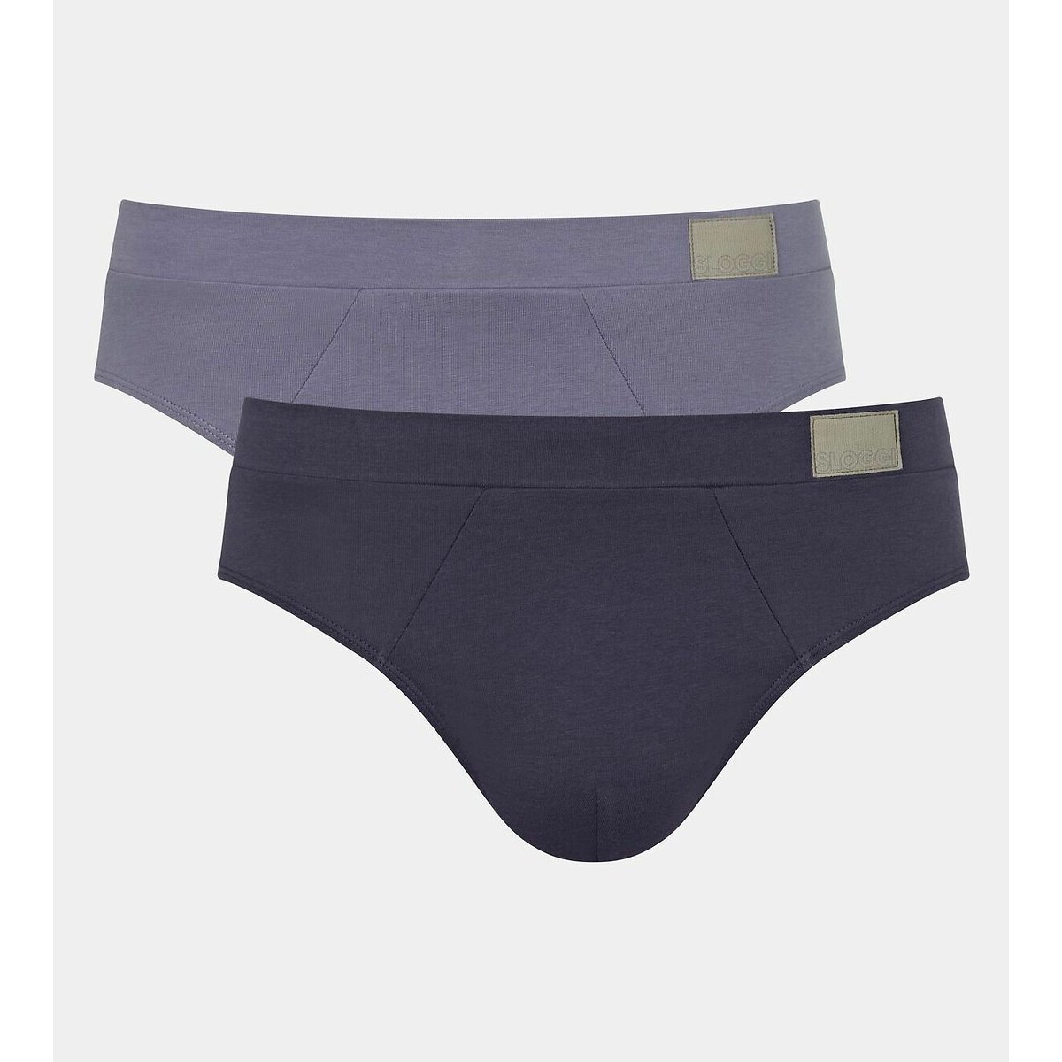 Sloggi Men's Light Purple+Aubergine Pack Of 2 Go Natural Briefs In Cotton Medium