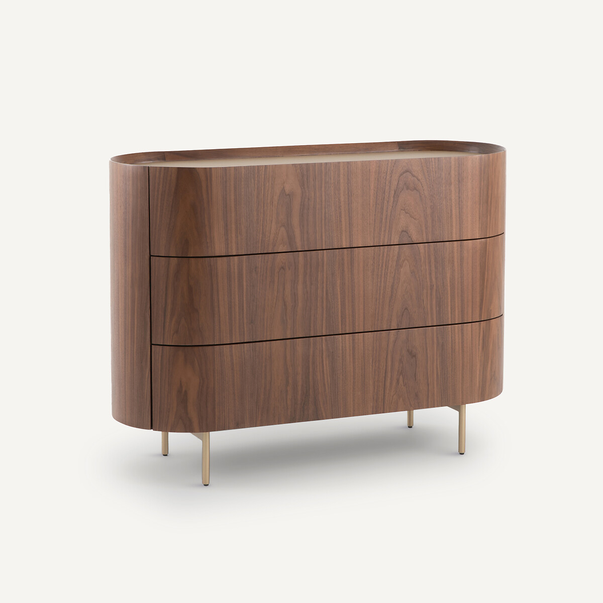 Commode noyer/cuir, Aslen