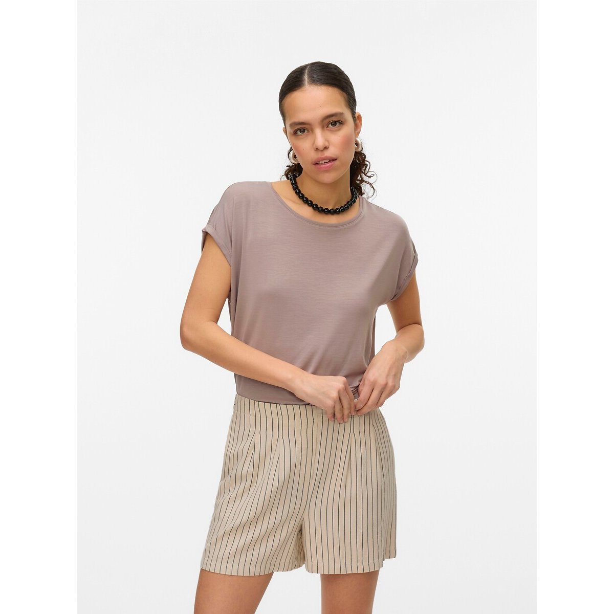 Vero Moda Short Sleeve T-Shirt Women's Taupe Small