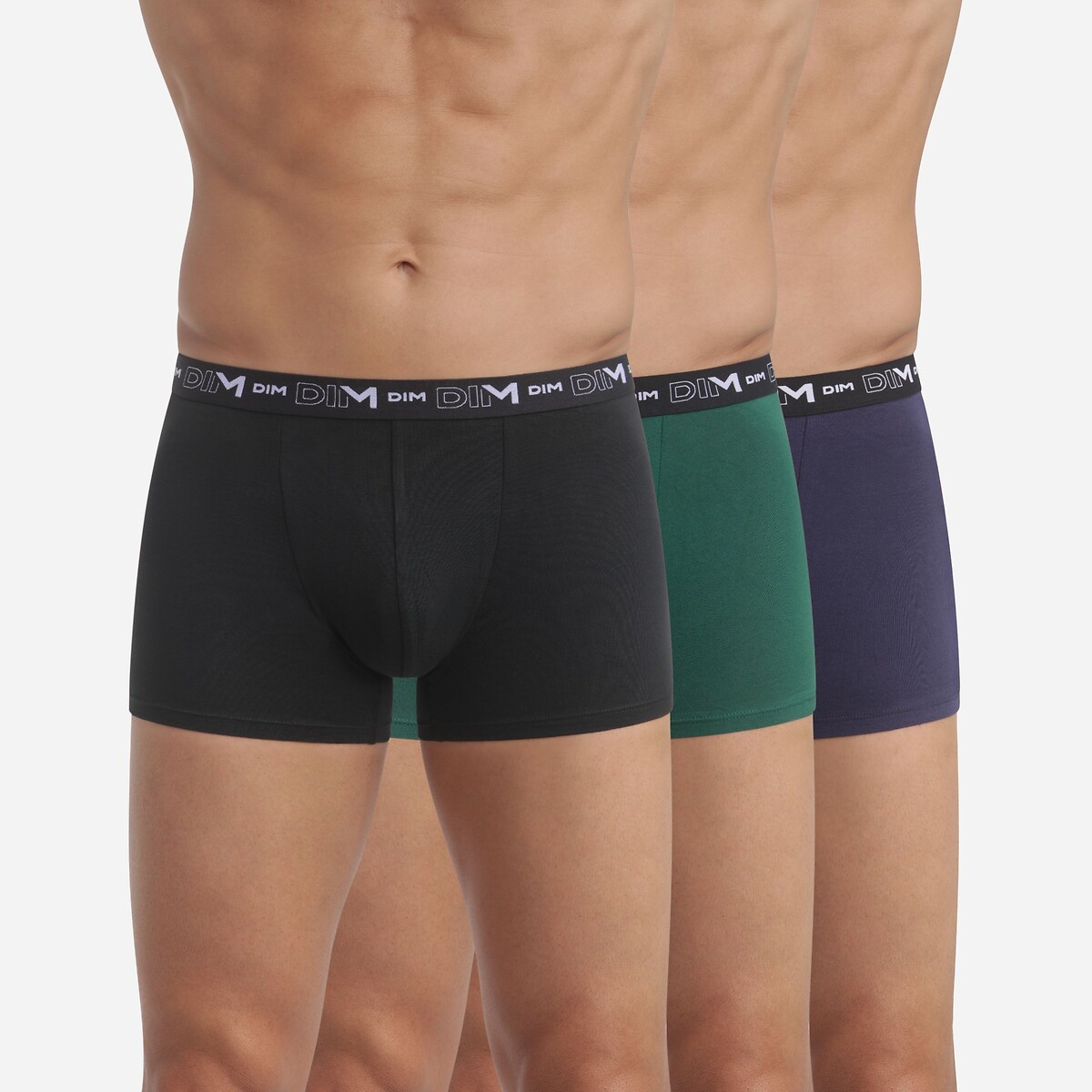 Dim Pack Of 3 Stretch Cotton Hipsters Men's Blue+Green+Black 3XL