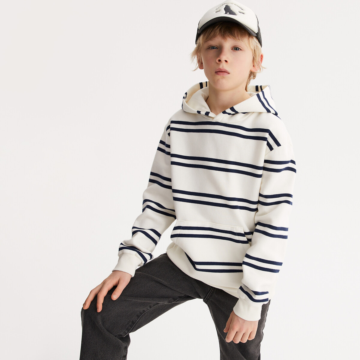 LA REDOUTE COLLECTIONS Gestreepte oversized hoodie in molton
