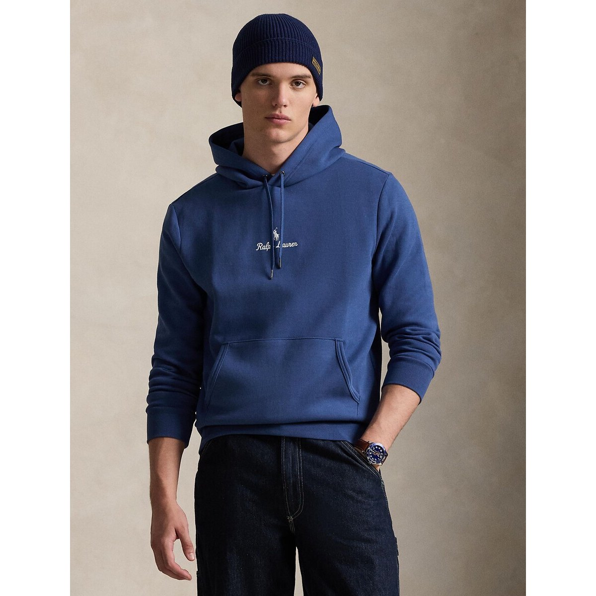 Polo Ralph Lauren Double Knit Tech Hoodie Men's Midnight Blue Small