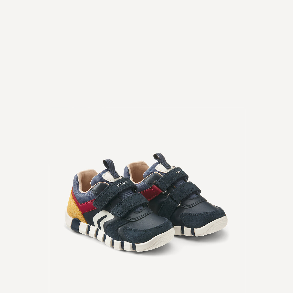 Geox Iupidoo Trainers With Touch 'N' Close Fastening Navy Blue/Red Size 21 (4.5) Kids