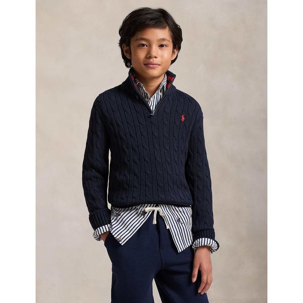Polo Ralph Lauren Half Zip Jumper Navy Blue 8Y