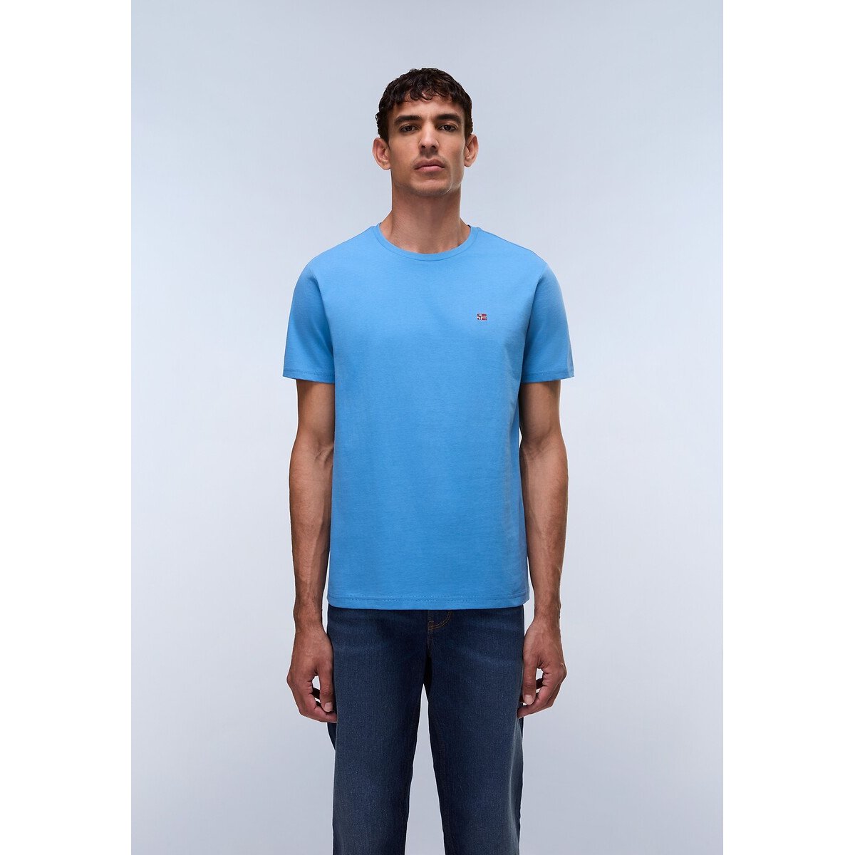 Napapijri Salis Short Sleeve T-Shirt Men's Plain Blue 3XL