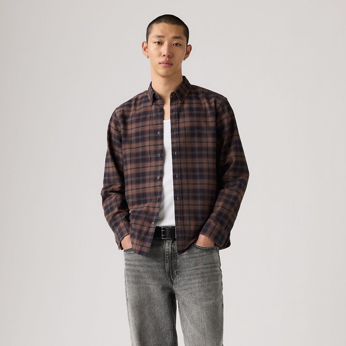 Levi's Relaxed Oxford Shirt With Button-Down Collar Men's Brown Medium