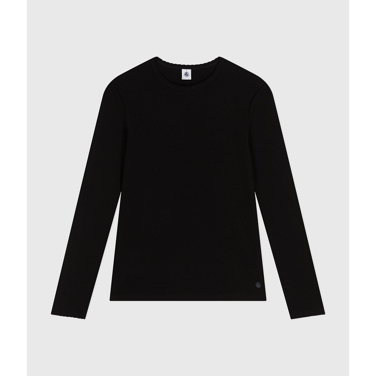 Petit Bateau Iconic Cocotte Cotton T-Shirt With Long Sleeves Women's Black Extra Small