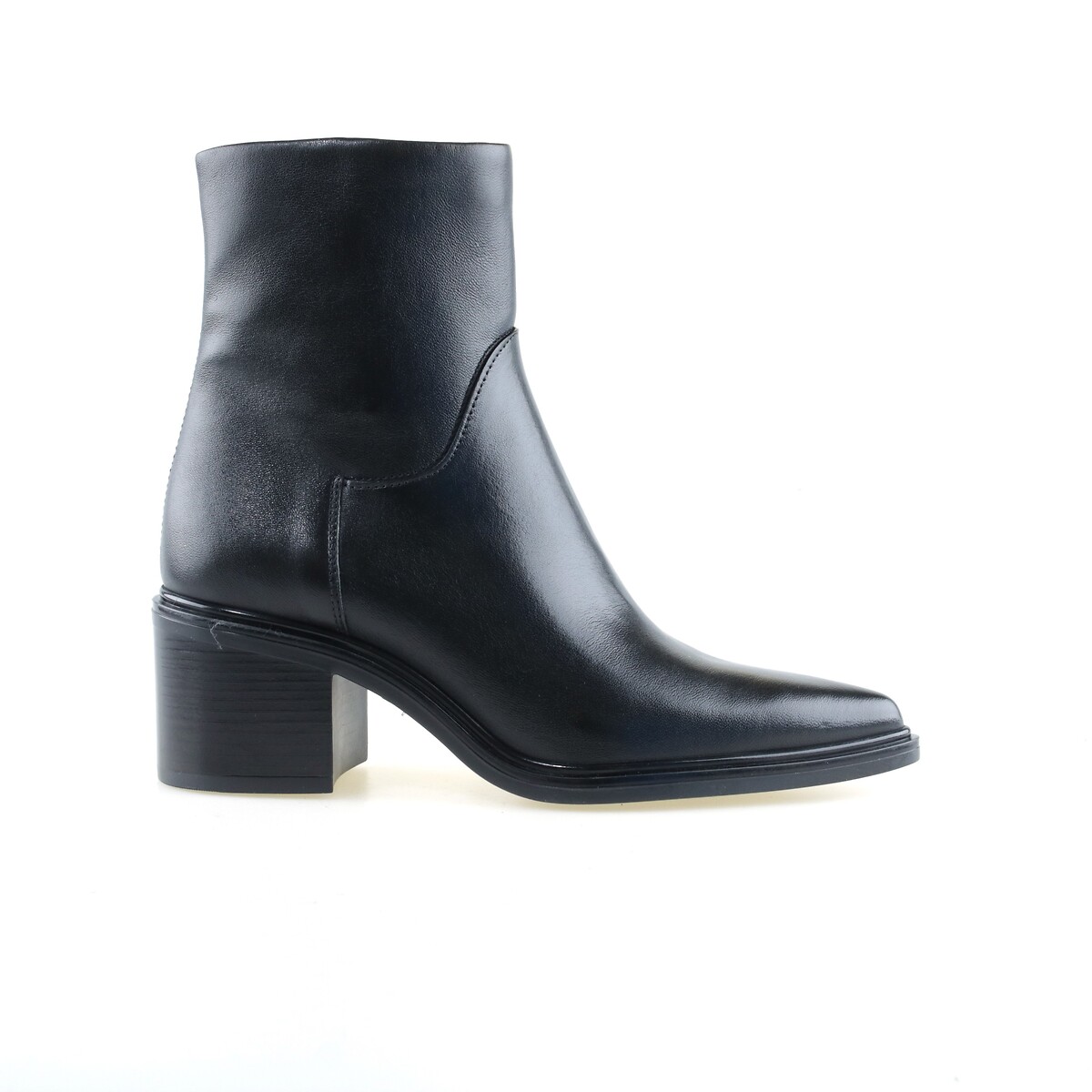 Mjus Pointed Leather Ankle Boots Women's Black Size 41 (7)