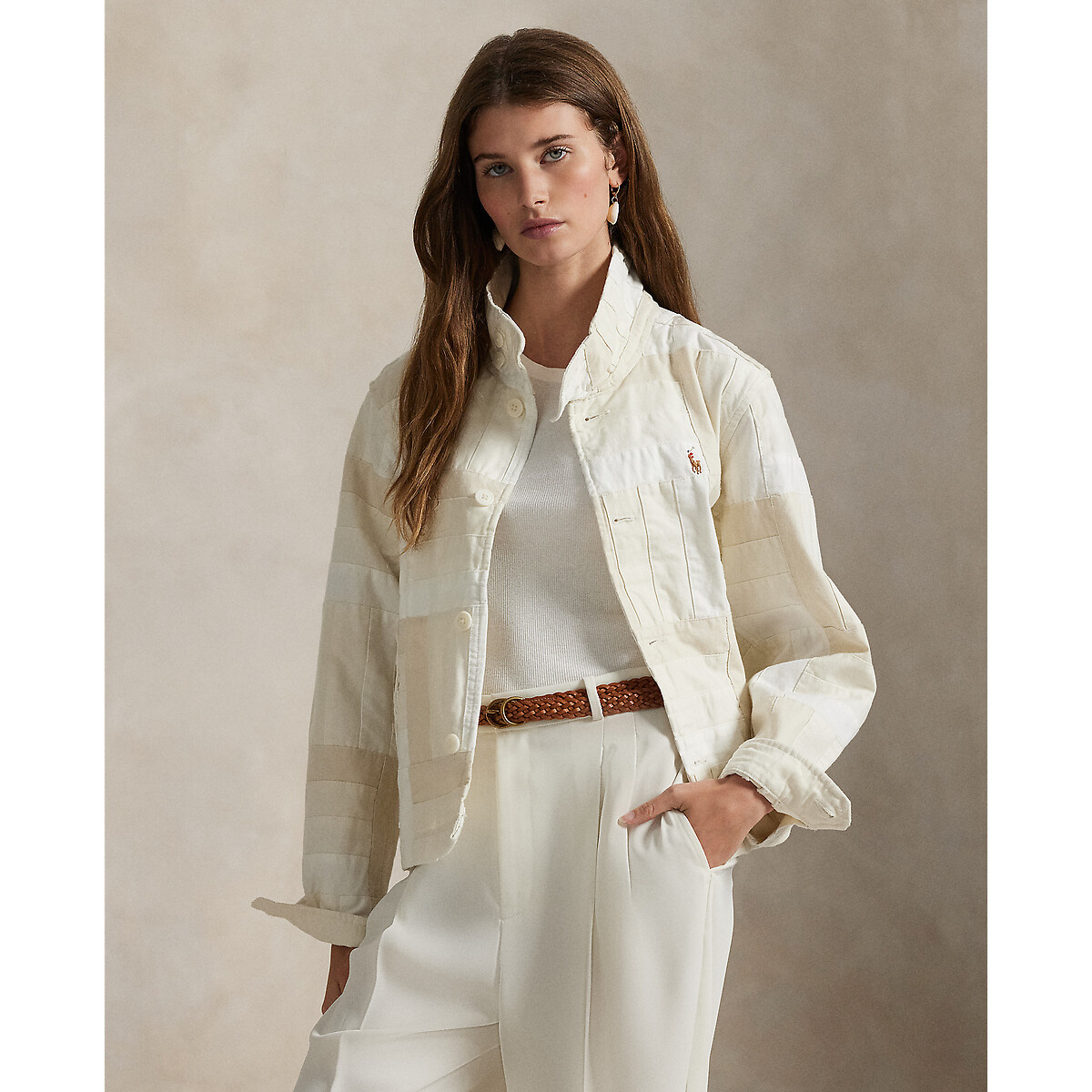 Veste patchwork à col montant