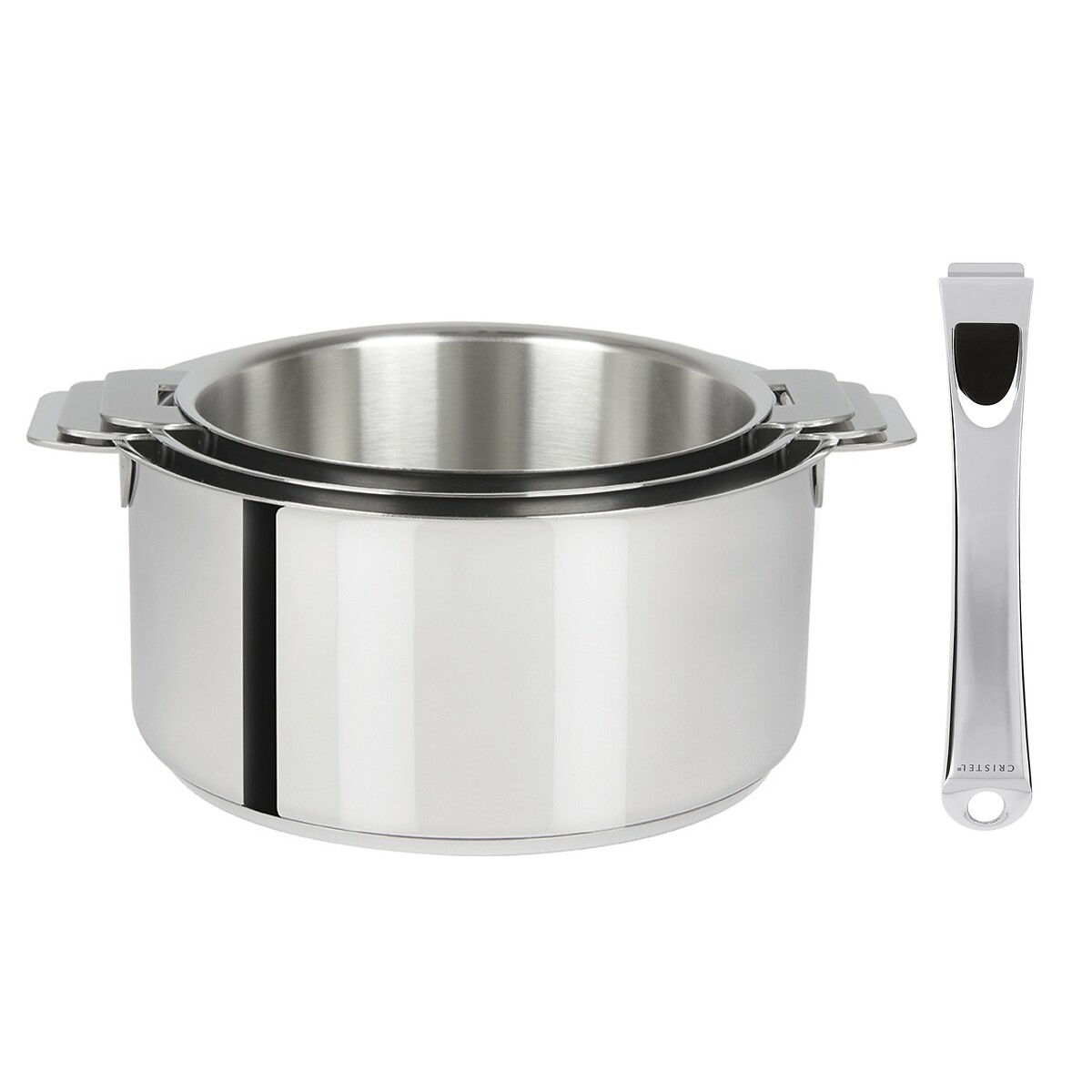 Conjunto de 3 caçarolas amovíveis mutine + 1 pega Caste, Cristel