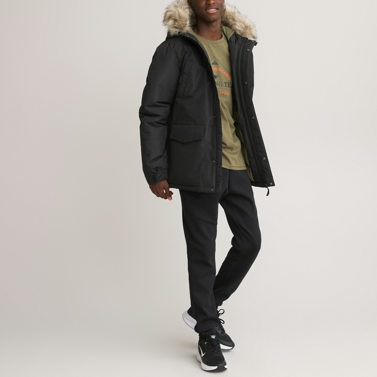 La Redoute Collections Recycled Warm Hooded Parka Black 16Y (174Cm)