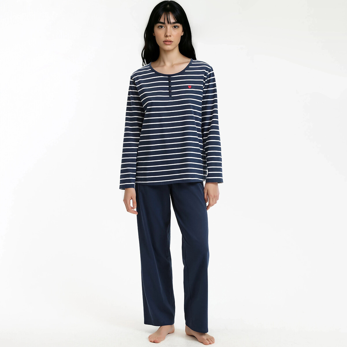 Anne Weyburn Cotton Jersey Pyjamas Women's Striped Medium