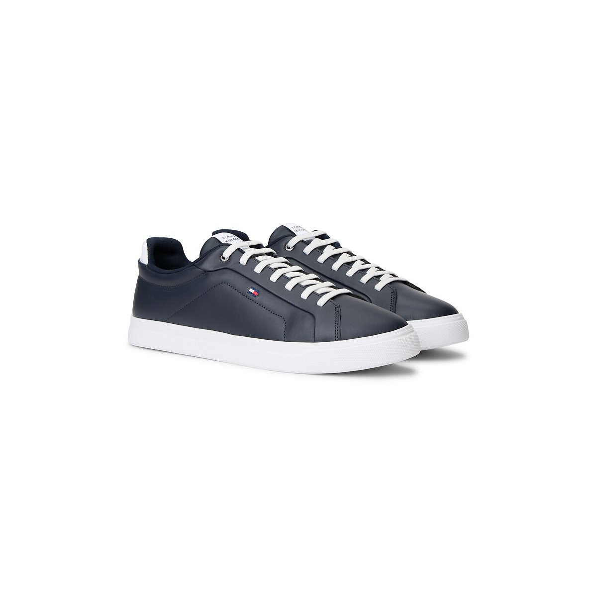 Tommy Hilfiger Icon Court Light Ess Trainers In Leather Men's Navy Blue Size 43 (9)