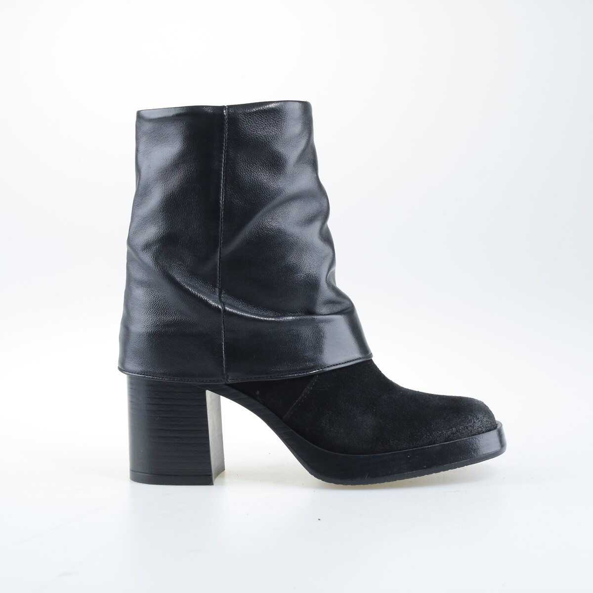 Mjus Dual Fabric Leather Gaiter Boots Women's Black Size 39
