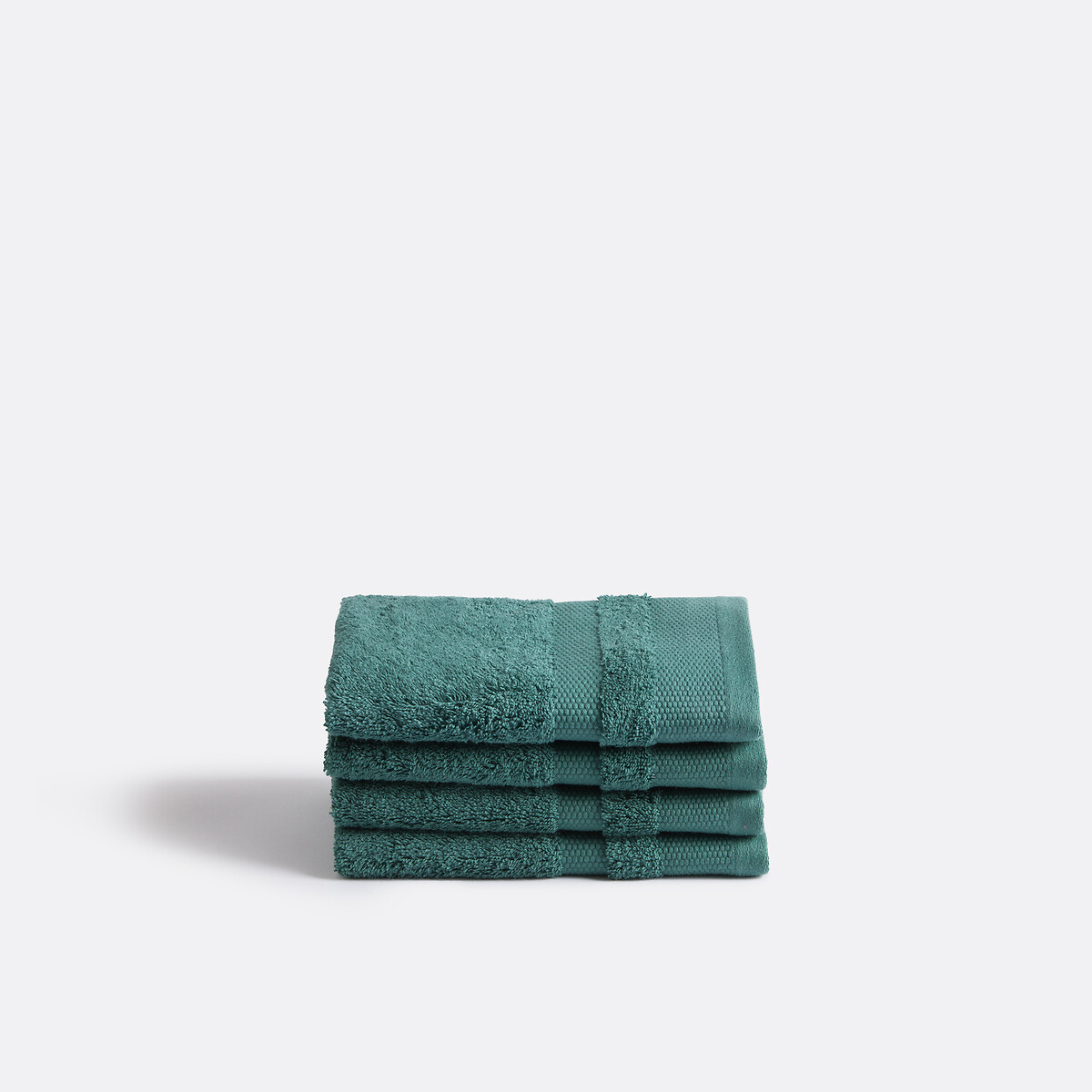 La Redoute Interieurs Kheops Face Towels In Egyptian Cotton 600G/M2 In Set Of 4 Unisex Eucalyptus Medium
