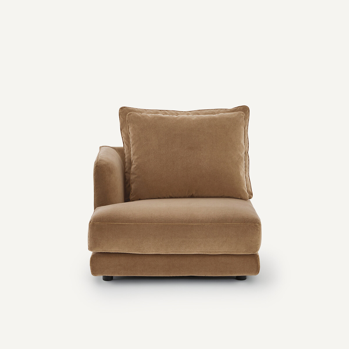 AM.PM Halve bank links, afgerond, modulair, van stonewashed fluweel, TIBERIO