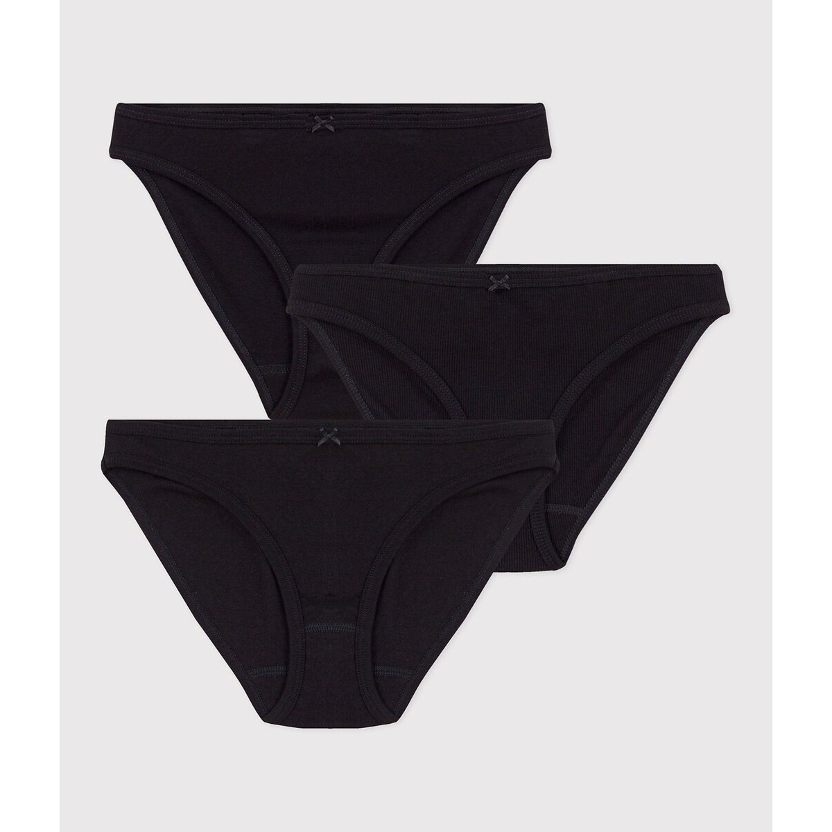 Petit Bateau Pack Of 3 Knickers In Cotton Women's Black Small