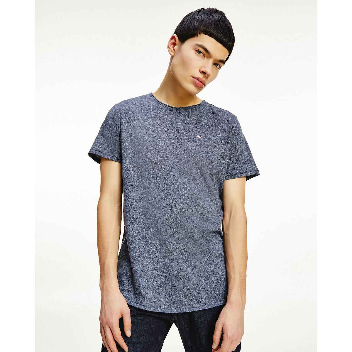 Tommy Jeans Original Cotton Mix T-Shirt With Crew Neck Men's Blue Marl Small