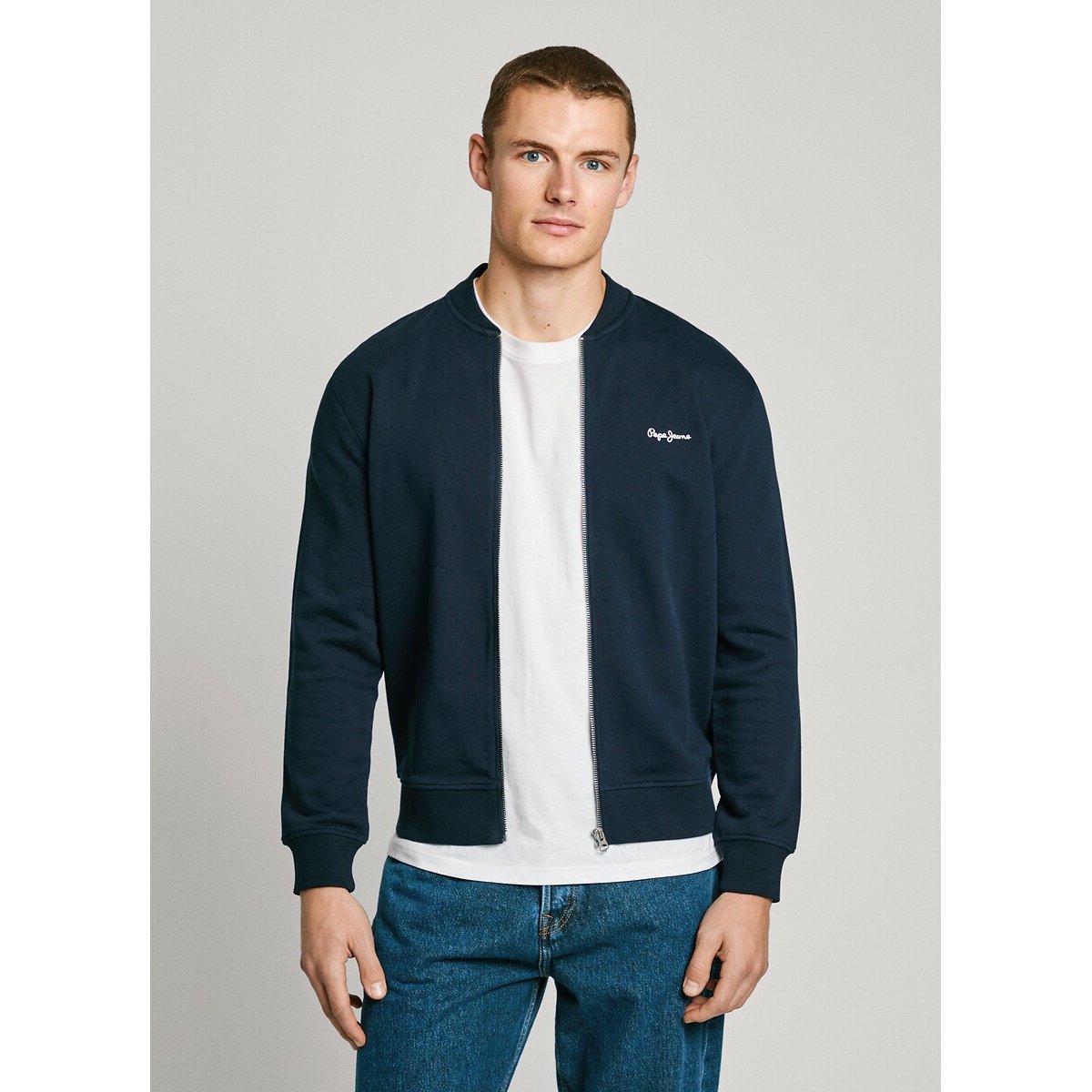 Zip-Up Bomber Sweatshirt