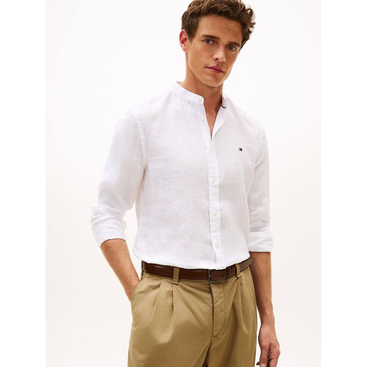 Tommy Hilfiger Linen Shirt Men's White Medium