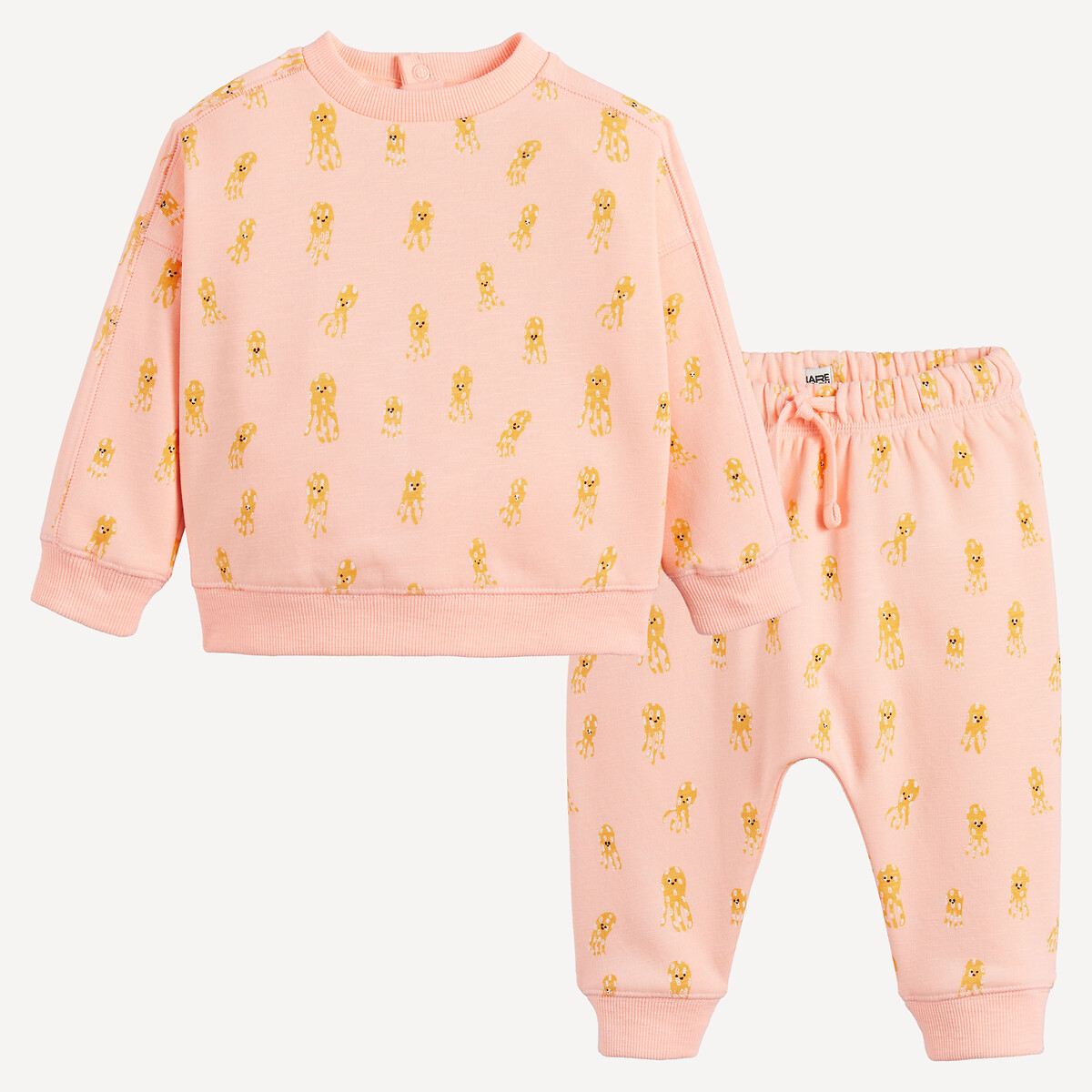 La Redoute Collections Fleece 2-Piece Outfit, Octopus Print Sweatshirt And Joggers Printed 9M (71Cm)
