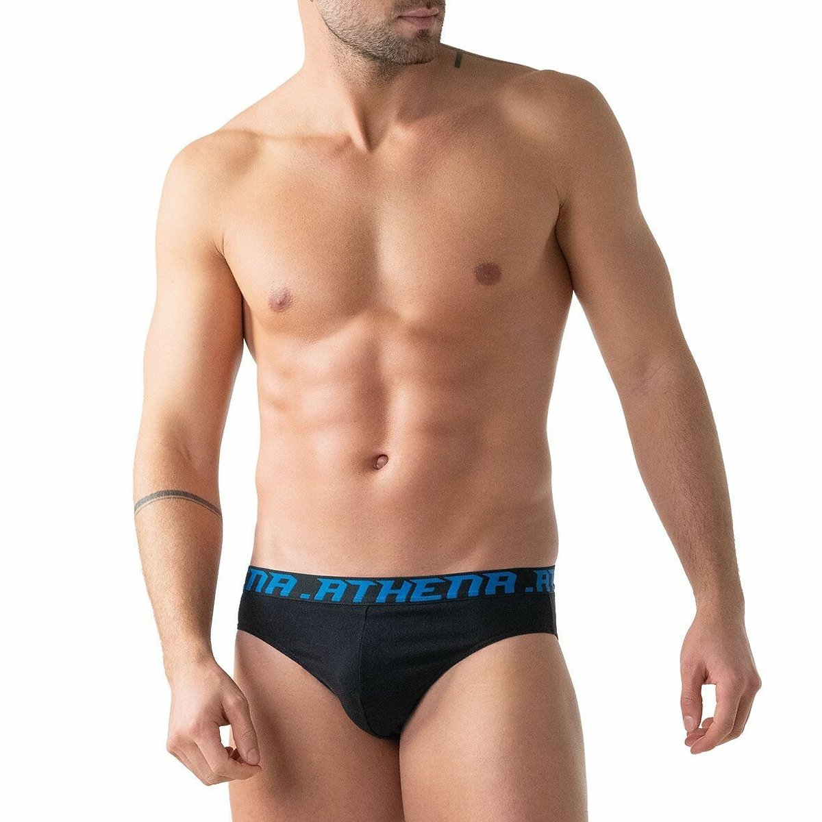 Athena Set Of 4 Plain Briefs Men's Black Extra Large