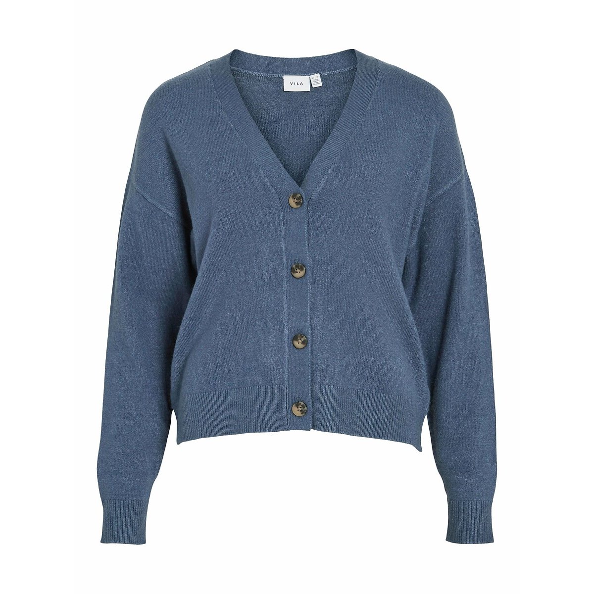 Vila Buttoned V-Neck Cardigan Women's Indigo Extra Small