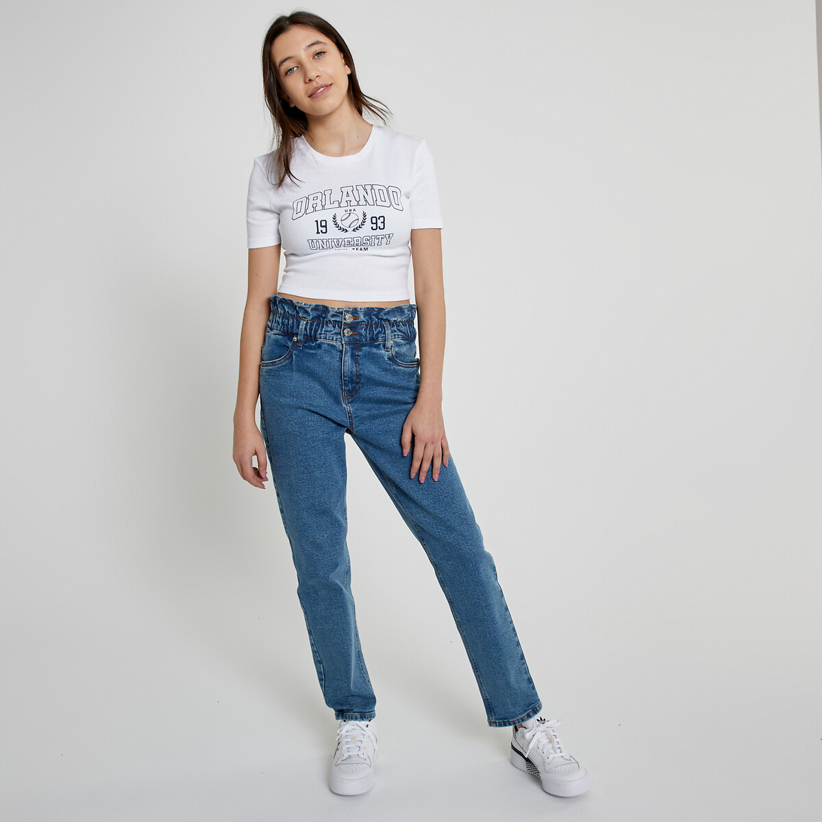 La Redoute Collections Paperbag Jeans Stonewashed 16Y (162Cm)
