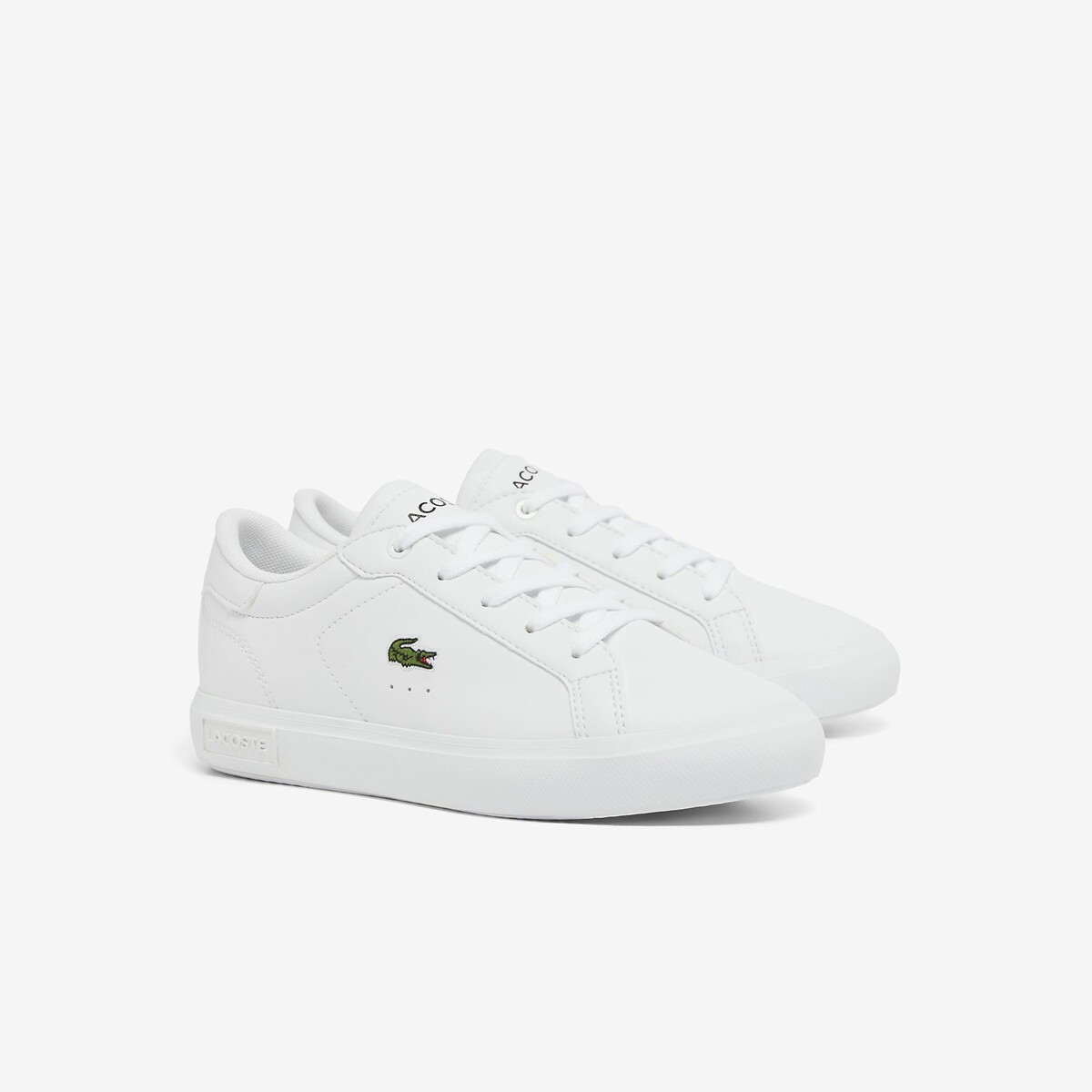 Lacoste White Kids Powercourt Low Top Trainers Size 31