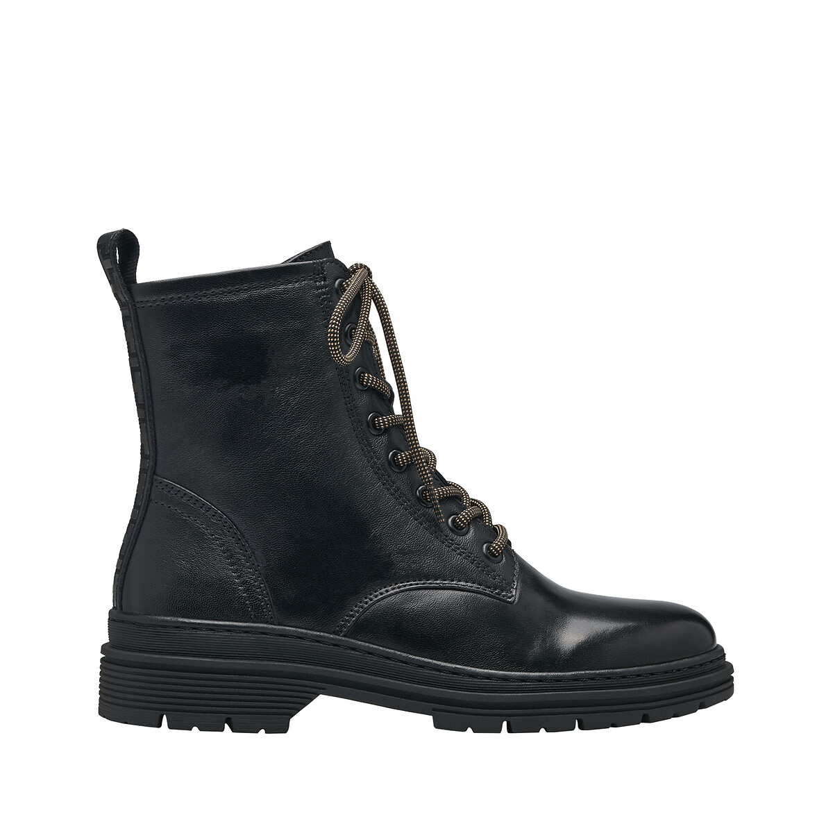 Tamaris Lace-Up Ankle Boots In Leather Women's Black Size 37 (4)