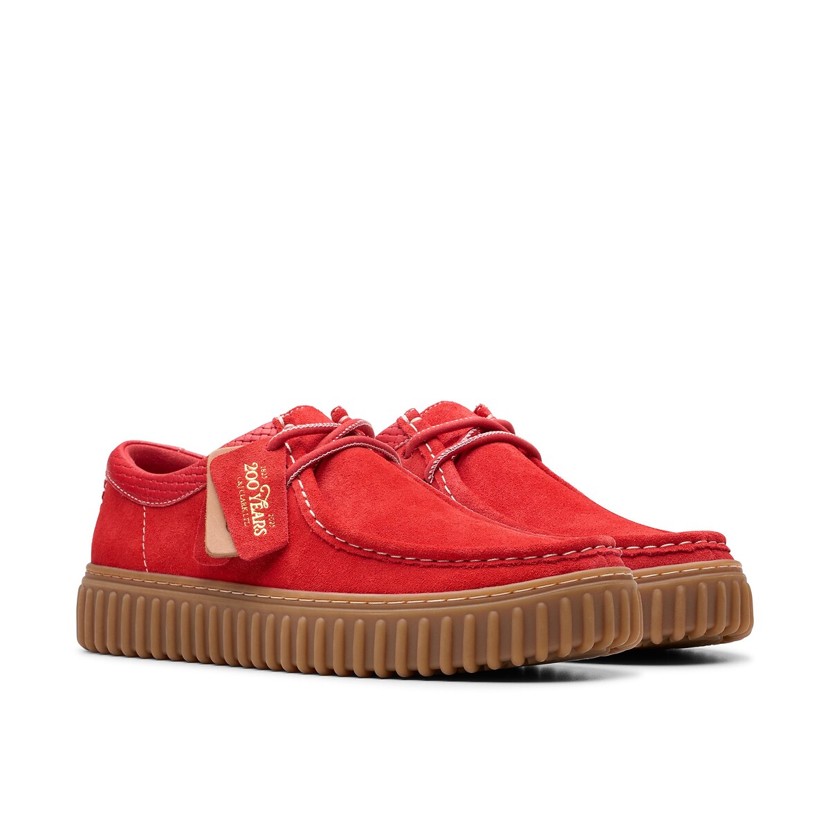 Clarks Men's Red Torhill Suede Brogues Size 45