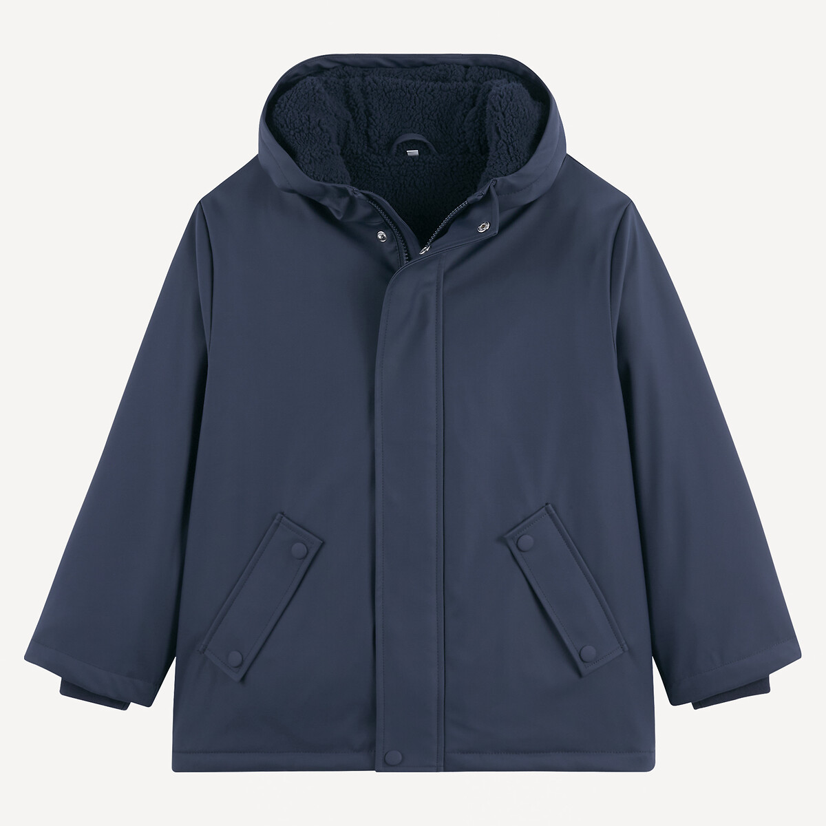 La Redoute Collections Sherpa-Lined Hooded Windbreaker Navy Blue 12Y (150Cm)