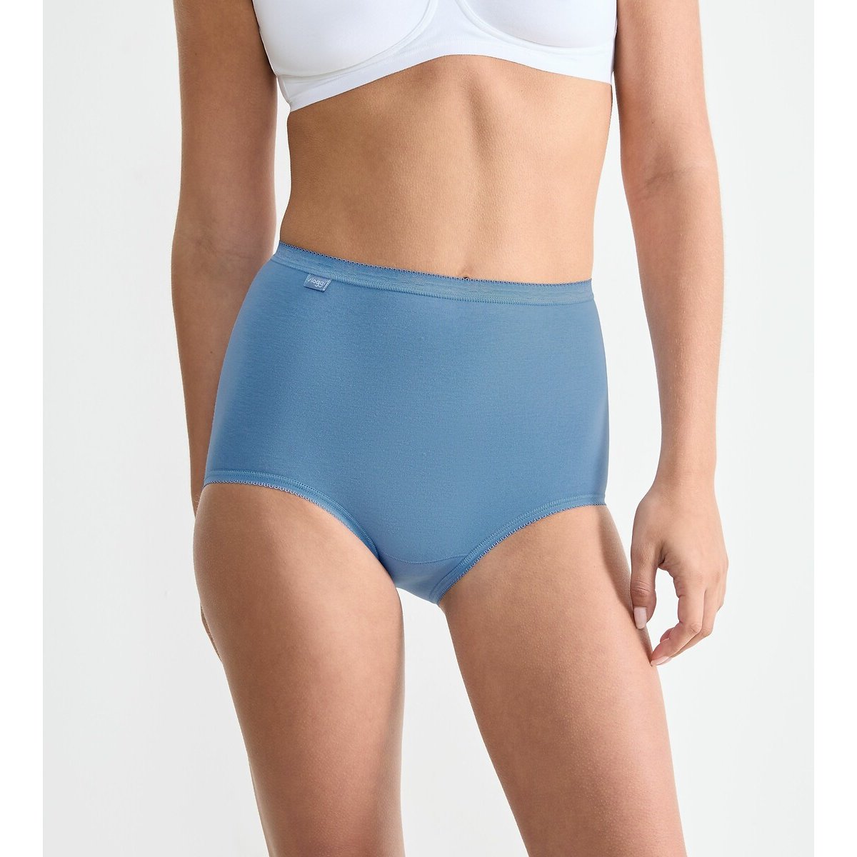 Sloggi Pack Of 4 Basic+ Maxi Knickers Women's Navy+Blue+Grey+Mother Of Pearl Size 24