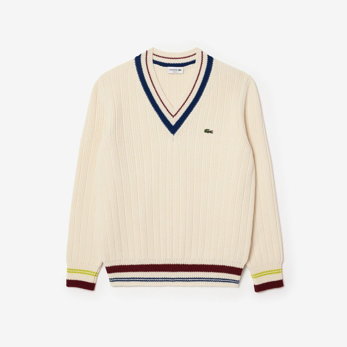 Lacoste Trui in dik tricot van gekaarde wol