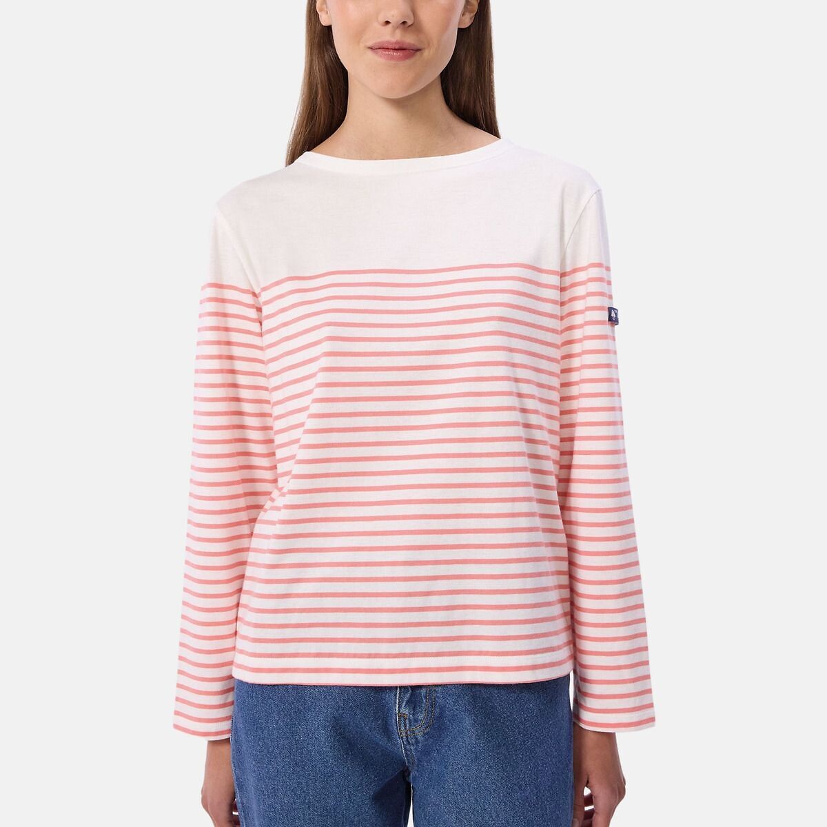 Petit Bateau Camiseta marinera de algodón. Talla S. Color