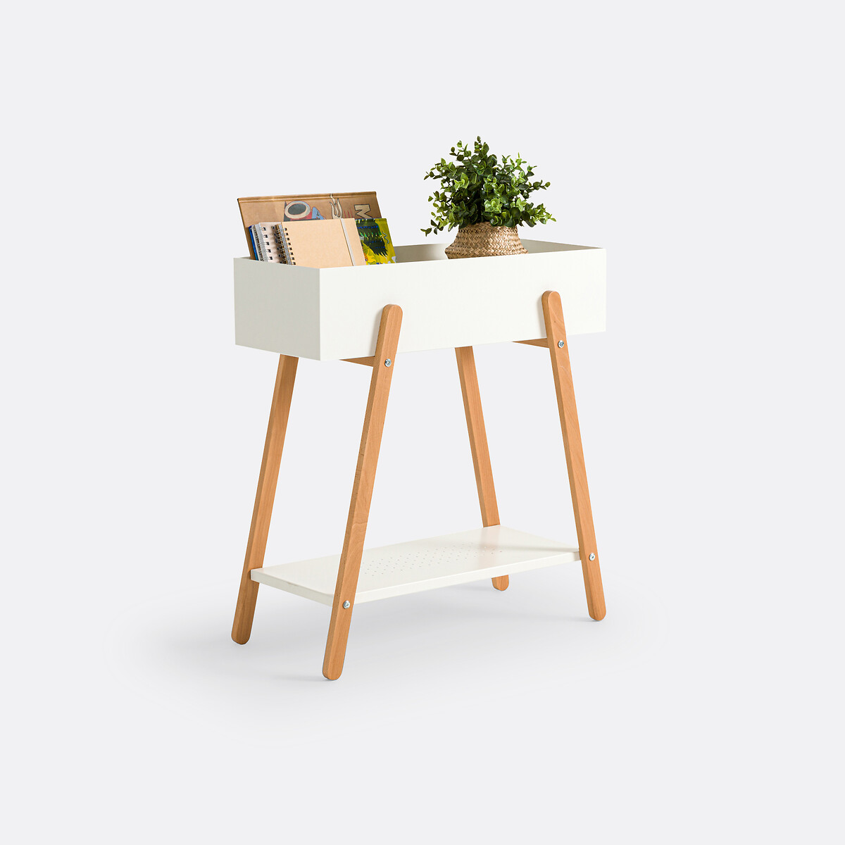So'home Unisex White/Wood Jarie Metal And Rubber Table Shelf