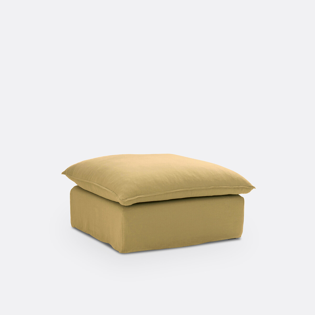 Pouf, déhoussable, en lin froissé, ODNA