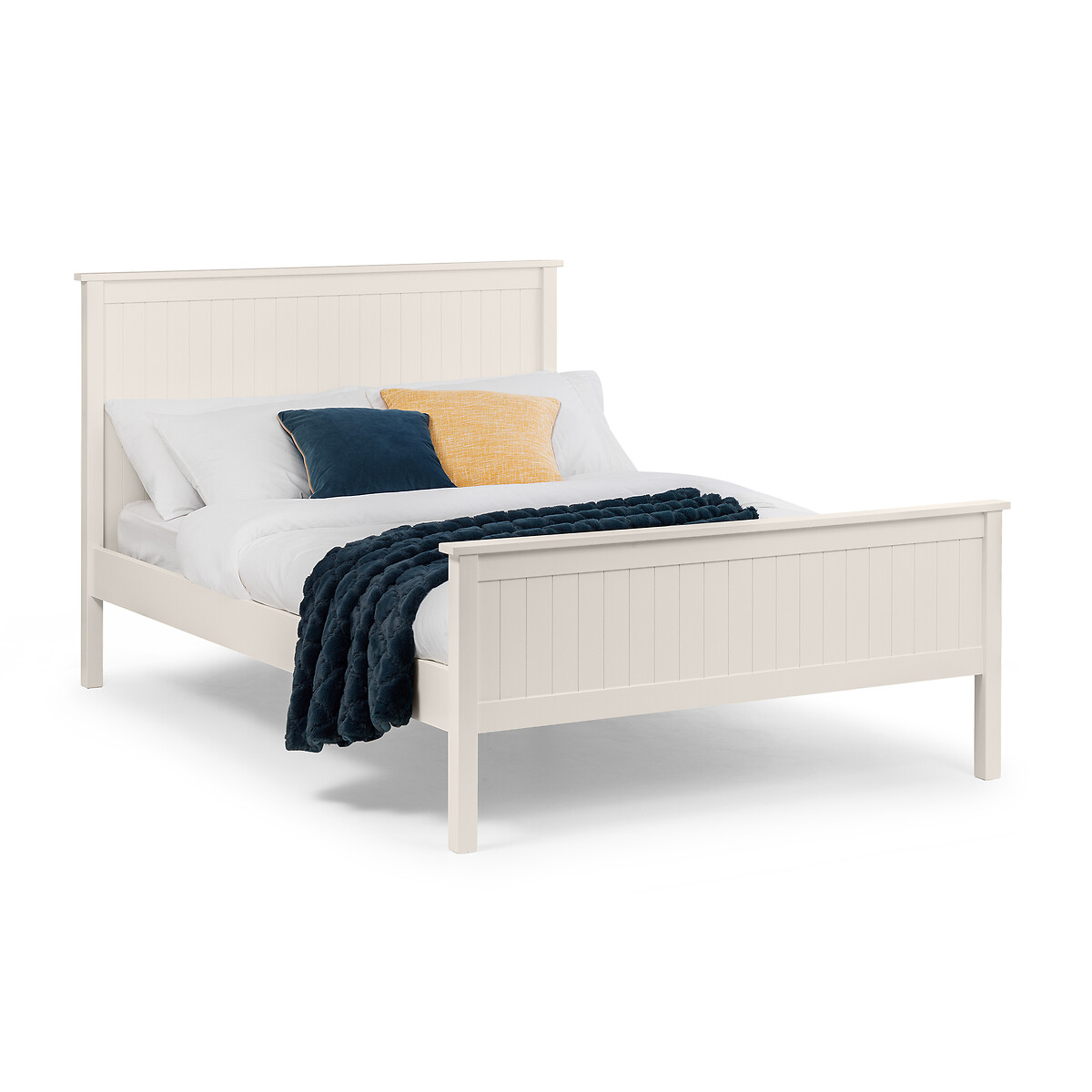 Julian Bowen Maine Double Bed, Surf White, Solid Pine with MDF | New England Bed Frame, 135cm/4ft6, No Box Spring Needed, Easy-Lift Storage, Traditional High Headboard, Lower Footboard - Image 5