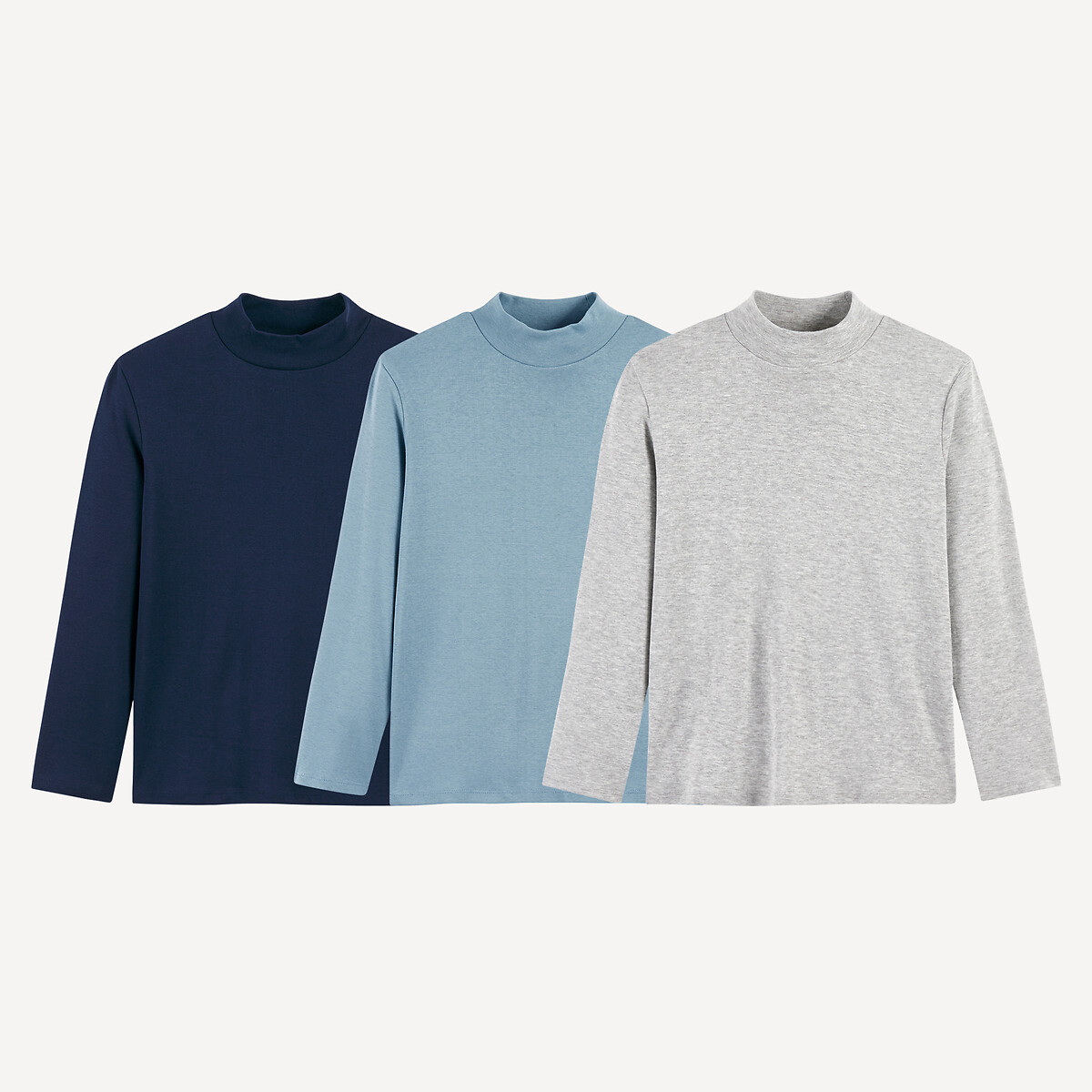 La Redoute Collections Pack Of 3 Turtlenecks Blue+Navy Blue+Grey Marl 18M (81Cm)