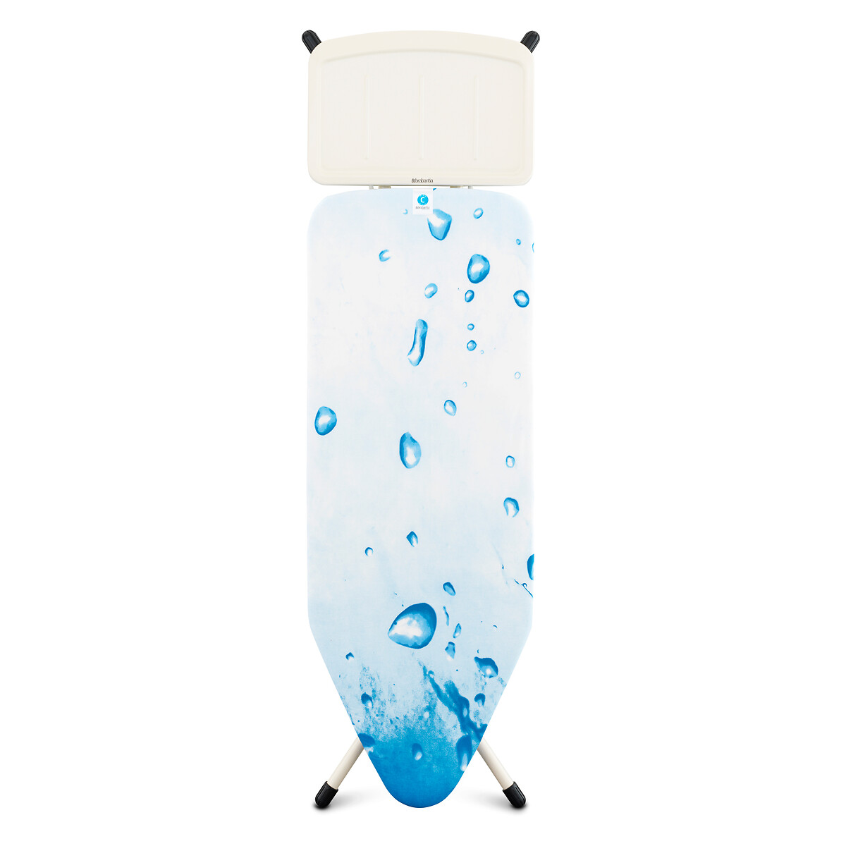 Brabantia Unisex Blue Print Ironing Board C, 124X45cm With Solid Steam Unit Holder